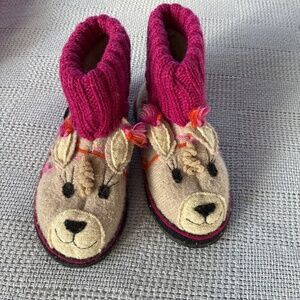 Boiled wool toddler slippers Garnet Hill size 10